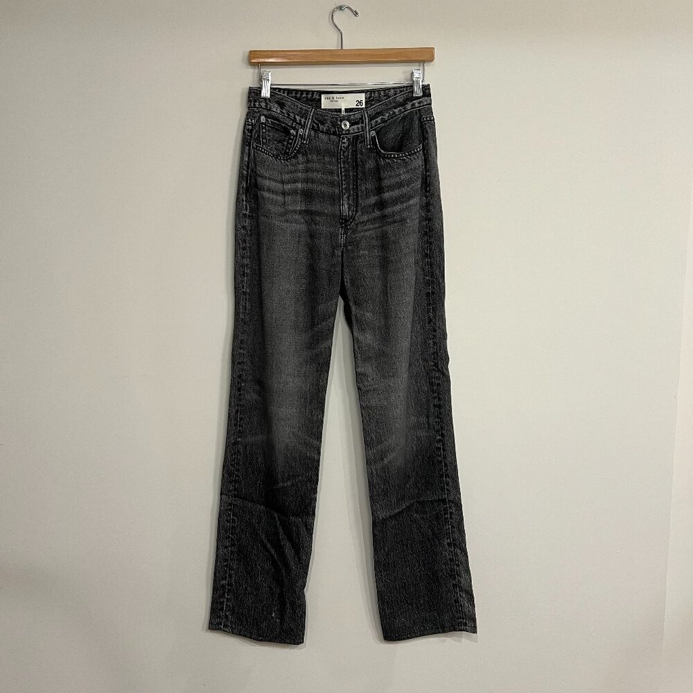 rag & bone “Liquid Alex” High‑Waist Straight‑Leg Jeans | Size 26